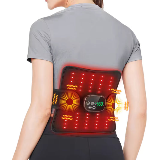 LED Red Light & Infrared Cordless Heating Belt Waist Massager
