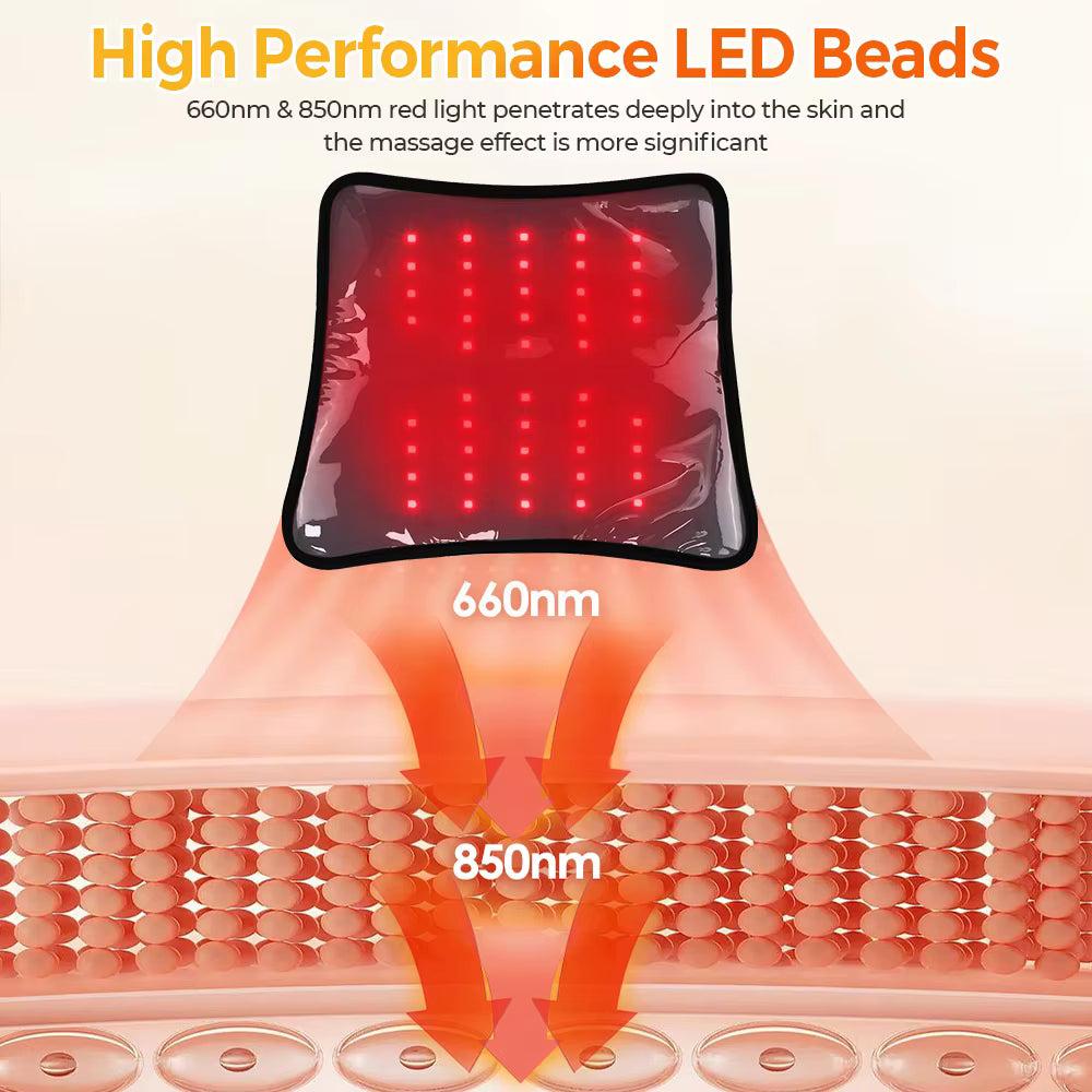 LED Red Light & Infrared Cordless Heating Belt Waist Massager